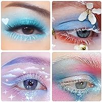 Vista 5 de outopen Pestañas Postizas Blancas de Halloween Herramientas de Extensión de Pestañas Blancas para Ojos Anime Cosplay Maquillaje de Aspecto Natural