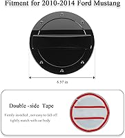 Vista 2 de RT-TCZ Accesorios de cubierta de tapa de tanque de gas para puerta de llenado de combustible para Ford Mustang 2010 2011 2012 2013 2014 (negro)