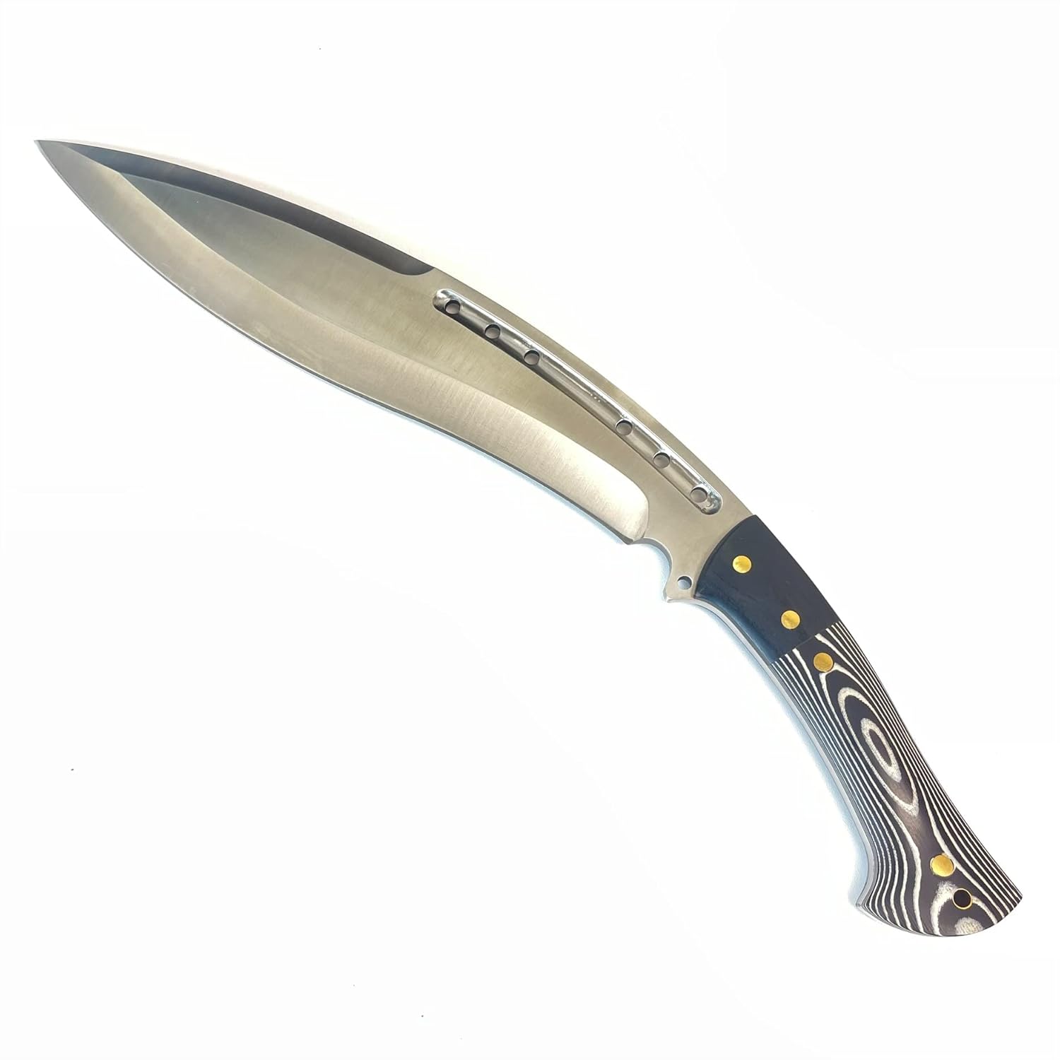 Blazing S. Full Tang Kukri Hunting Machete with Leather Sheath for Hunting I Camping I Outdoor Activities I 5.8mm Thick Stainless Steel I 5CR15Mov I Heavy Duty