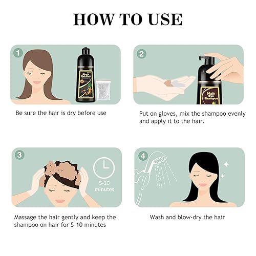 Miniatura 7 de Champú instantáneo de color gris plateado, champú de tinte para el cabello 3 en 1 para mujeres y hombres, champú de cabello gris plateado de larga