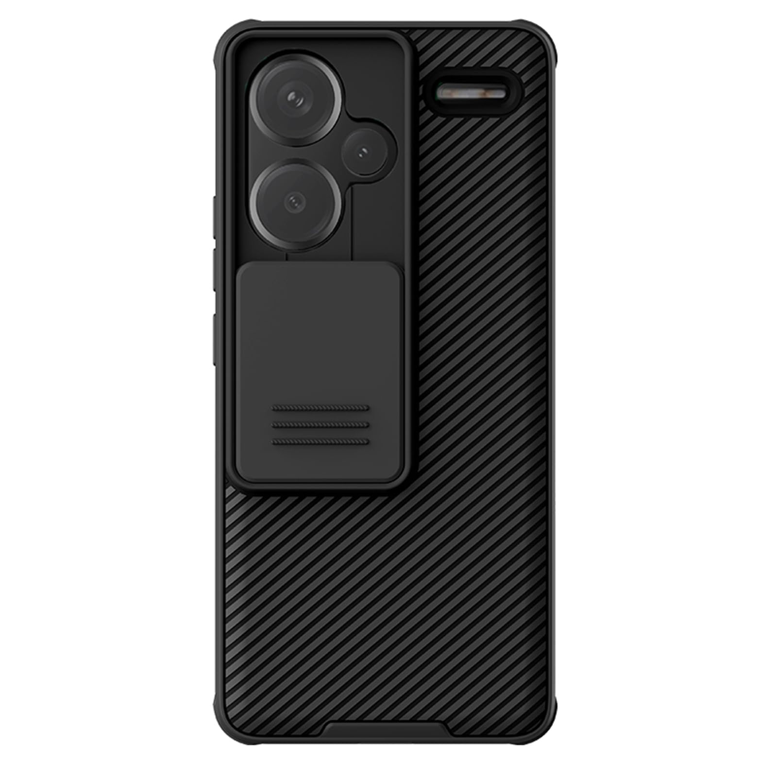Nillkin Case for Xiaomi Redmi Note 13 Pro Plus (6.67" Inch) CamShield Pro Slider Camera Close & Open Double Layered Protection TPU + PC Black Color