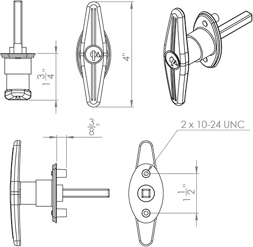 Miniatura 2 de Gordon Glass Co. Bauer Products - Juego a juego con mango en T de bloqueo  Kit completo  Llave con llave J327