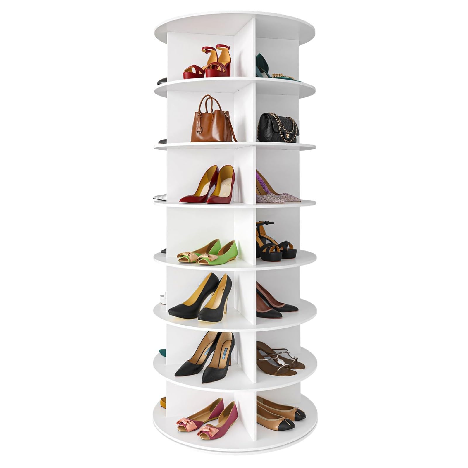 Zapatero giratorio de 360 grados, carrusel de 7 niveles para zapatos y bolsos, estante para ahorrar espacio, esquina para el hogar y el armario