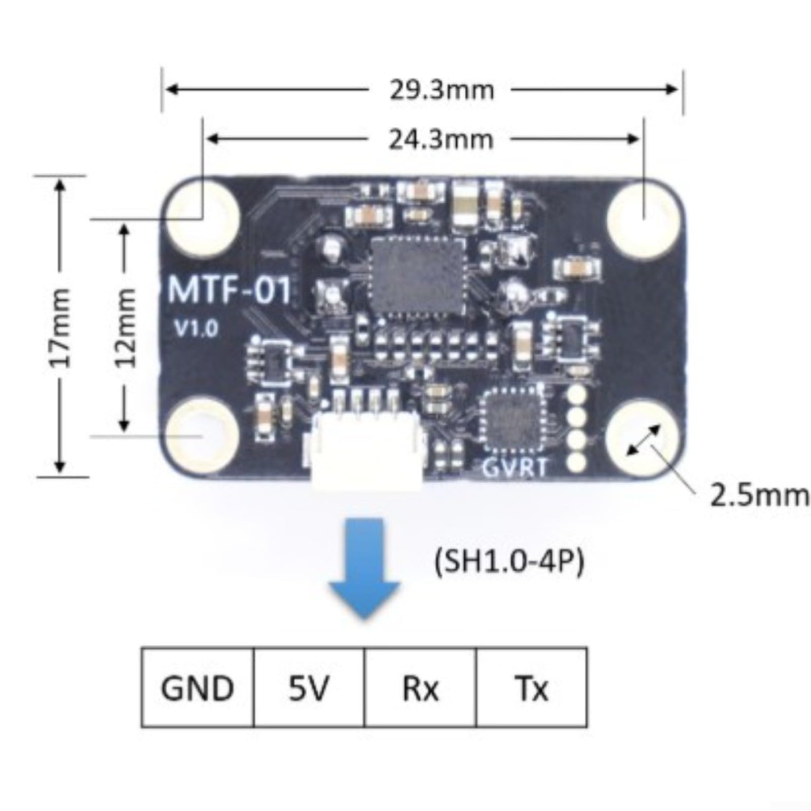 KiraKira MTF-01 UAV optyczny moduł przepływu 0,01-8 m czujnik zasięgu dla Ardupilot PX4 (Ardupilot-MTF-01)
