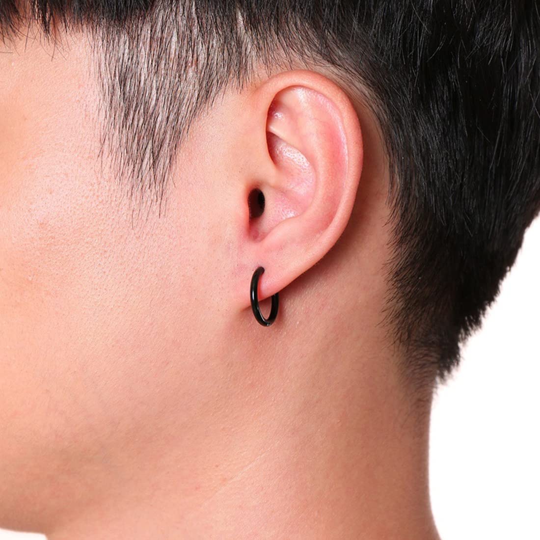 Acciaio Inox Gioielli 5 Paia Orecchini A Cerchio In Acciaio Inox - Foto 11