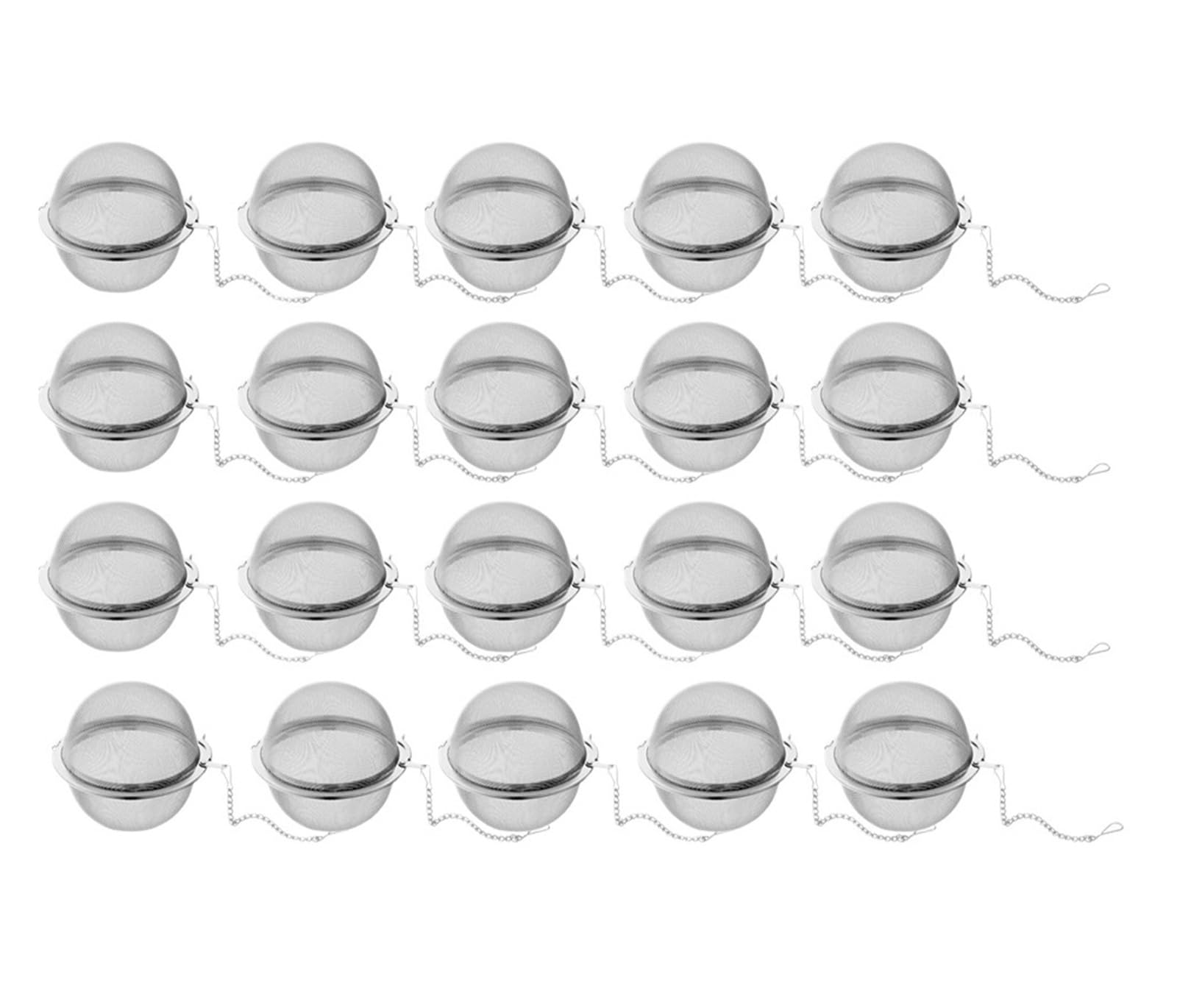 Edelstahl Teesieb 6-20Pcs Edelstahl Tee-Ei Locking Spice Ball Sieb Mesh Filter Siebe Zubehör(20pcs)