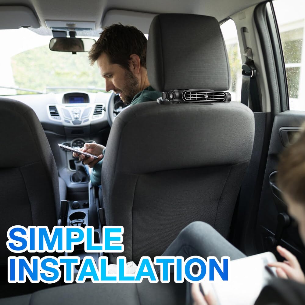 Ventilateur USB de Voiture avec 3 Vitesses Réglables, Portable et Puissant