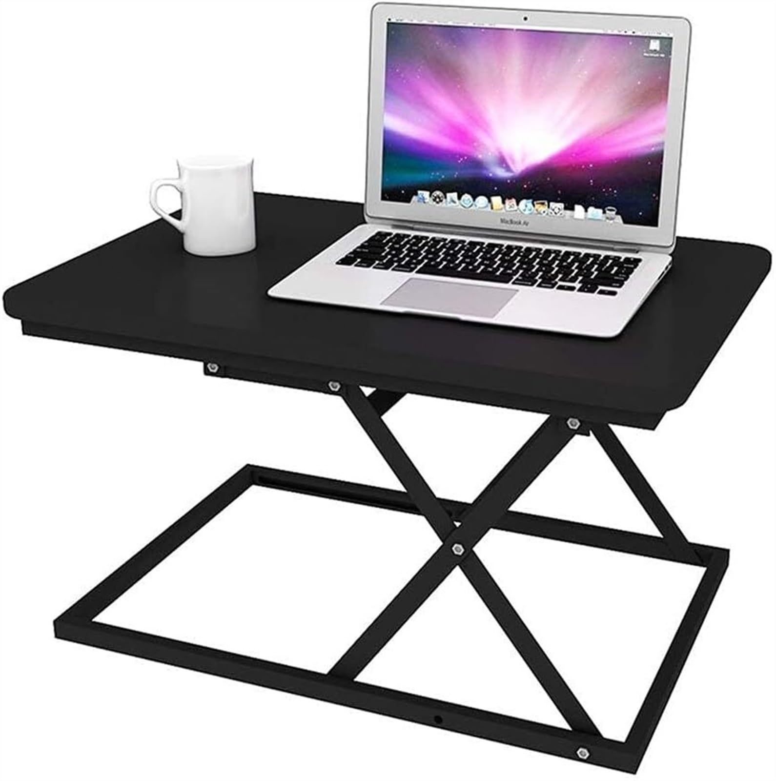 Supporto da tavolo regolabile for computer portatile, supporto mobile for laptop, seduto e in piedi, alternativa