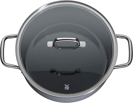 WMF Fusiontec Essential Cooking Pot Large 24 cm Glass Lid Stewing Pot Induction 4.4 L High-Tech Ceramic Scratch-Resistant Uncoated Grey Made in Germany
