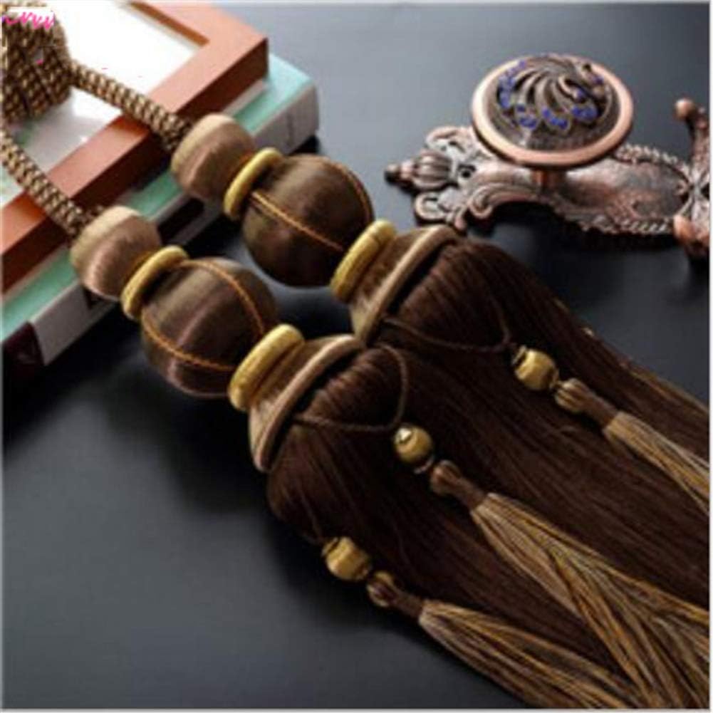 Curtain Ties for Drapes，Curtain tiebacks，1Pair Lantern Shape Hanging Ball Tassels Curtains Tiebacks Handcrafted Braided Buckle Drapery Curtain Holdbacks Window Treatments for Home Living Room (Color