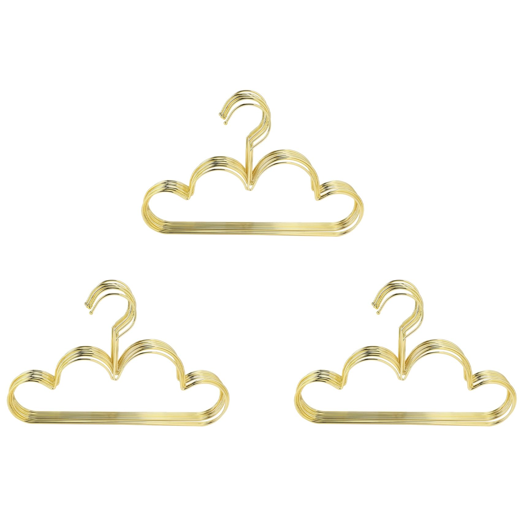 30 Stück Kleiderbügel rutschfeste Metall Kleinkinder Kleiderbügel Golden Kids Cloud Form Mantel Kleiderbügel Kleidung Lagerung Organizer Rack
