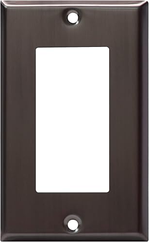 Miniatura 13 de ENERLITES Placa de Pared Metálica para Interruptor Decorativo, Tapa de Tomacorriente, Resistente a la Corrosión, Tamaño Estándar 1-Gang 4.50" x