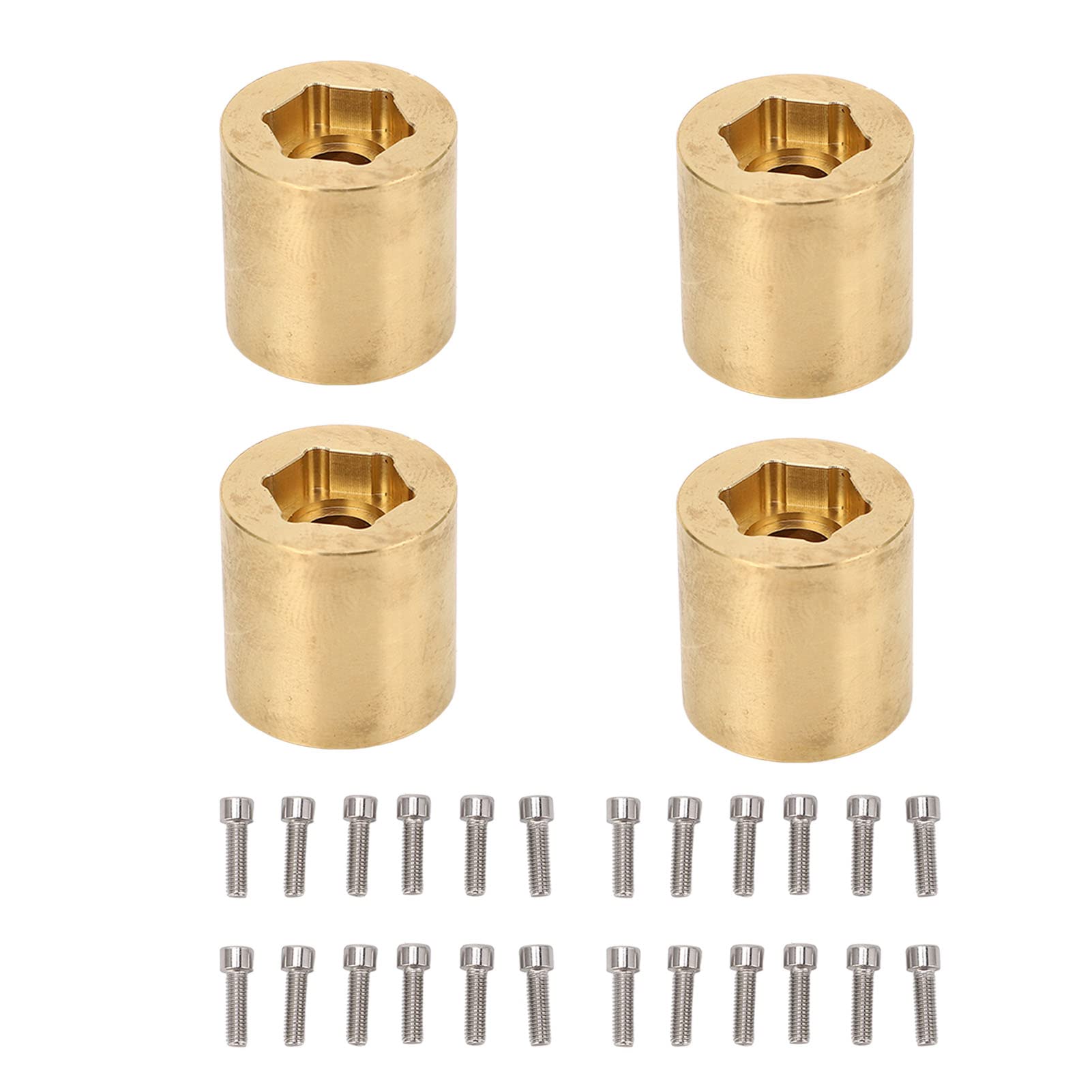 Adaptateur de moyeu hexagonal de roue RC 1.9 2,2 pouces, poids de roue en laiton élargis antirouille pour chenille RC 4 pièces (6mm