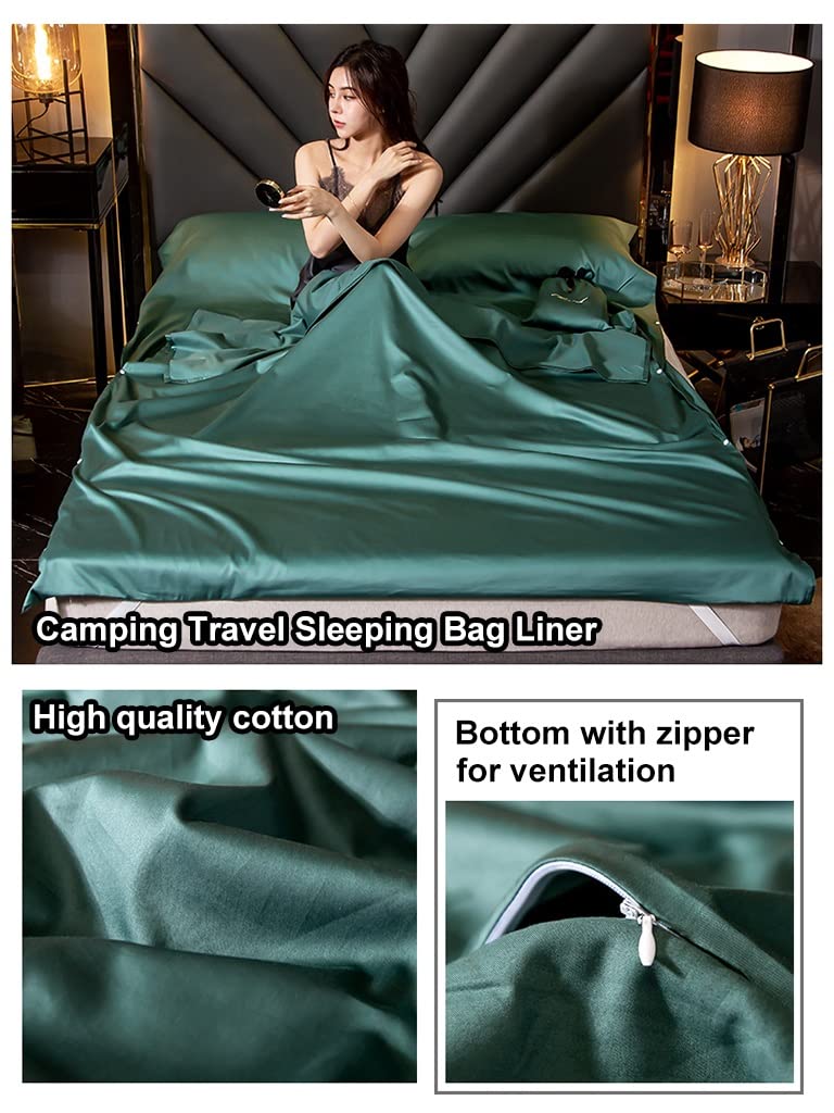 Sleeping Bag Liners Kompaktowa Wkładka Do Śpiwora Dla Dorosłych, Wygodne Bawełniane Prześcieradła Na Śpiwory Na Zewnątrz Na Kempingu, Pojedynczy Podwójny Śpiwór, Na Wszystkie Pory Roku