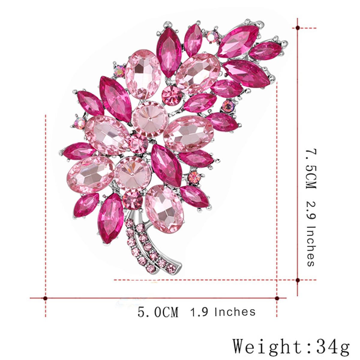 FAIRYGATE Anti Exposure Fixed Brooches Women Unisex Vintage Rhinestone Office Party Brooch Pins Lapel Pin Dress Suit Accessories Boutonniere — view 2
