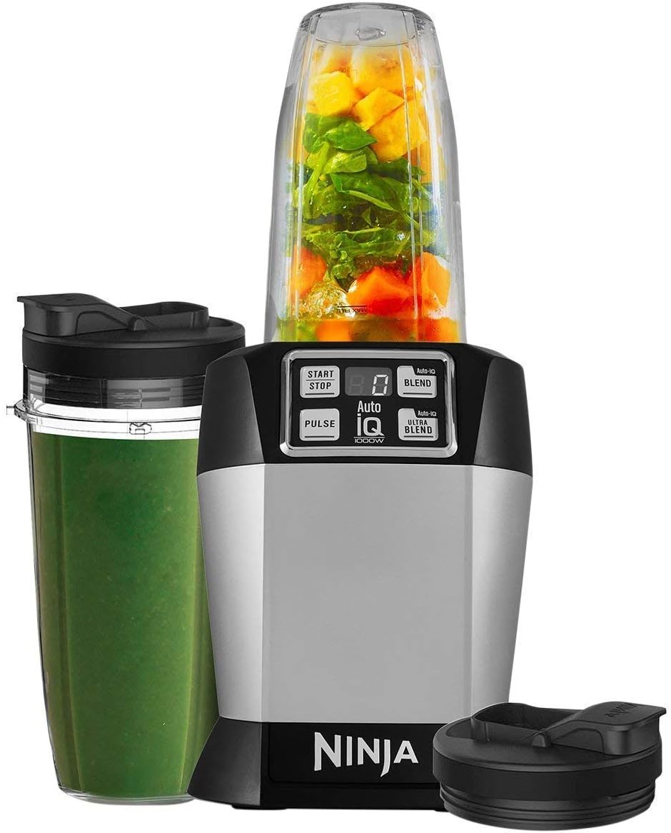 Ninja Auto-iQ Nutri Ninja Blender, Platinum | BL480 (Renewed)