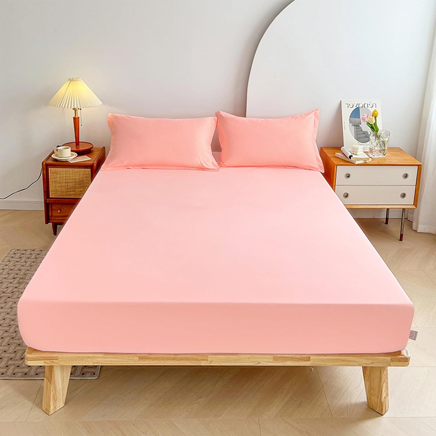 LSZHBSL Waterproof Fitted Sheet 150 x 200 + 30 cm / 3 Pieces Fully