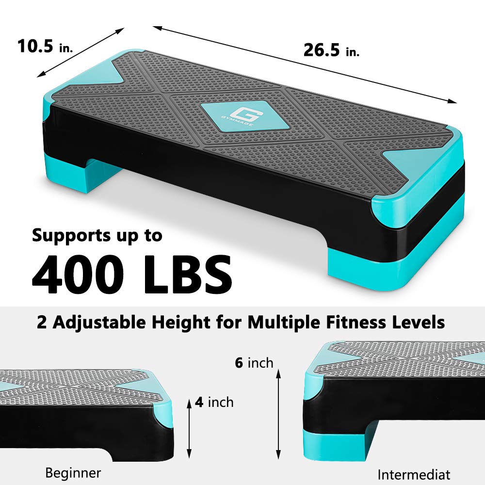Stepper Aérobie Dr. Ash Fitness 2 Niveaux Réglable - Appareil Fitness Pour Exercices à Domicile