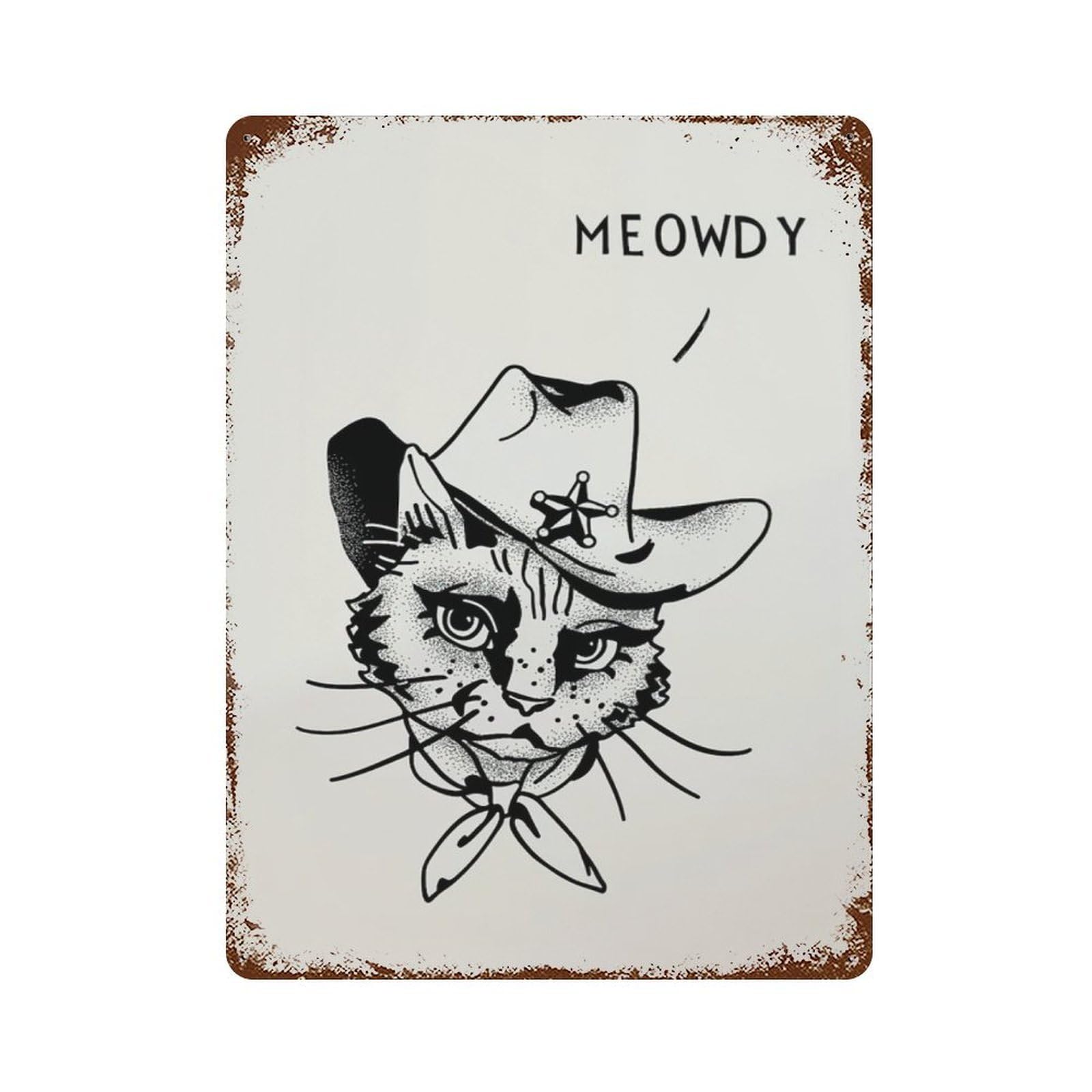 xiaoxiaoshen Cowgirl Cat Cute Western Wall Decor Art Metal Tin Poster Modern Home Decor Art Home Bar Shop Decorations Vintage Sign 40x30cm