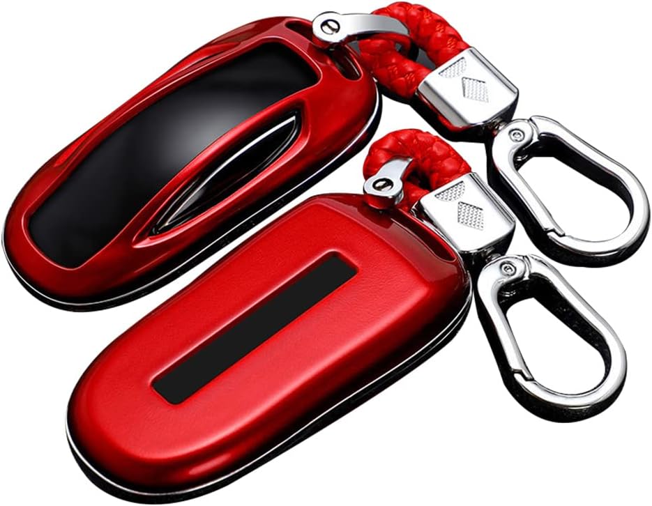 SANRILY Fit for Tesla Model X Smart Key Cover ABS Plastic Key Protector Shell with Carbon Fiber Texture