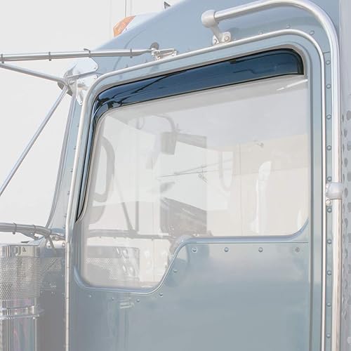 Miniatura 4 de Grand General 99973 - Deflector de ventilación de ventana lateral de plástico gris oscuro para Kenworth