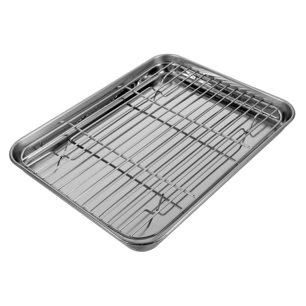 Juego de Bandeja para Horno con Rejilla de Acero Inoxidable Multifuncional y Drenaje de Aceite para Cocinar en Restaurantes y Hornear en Casa