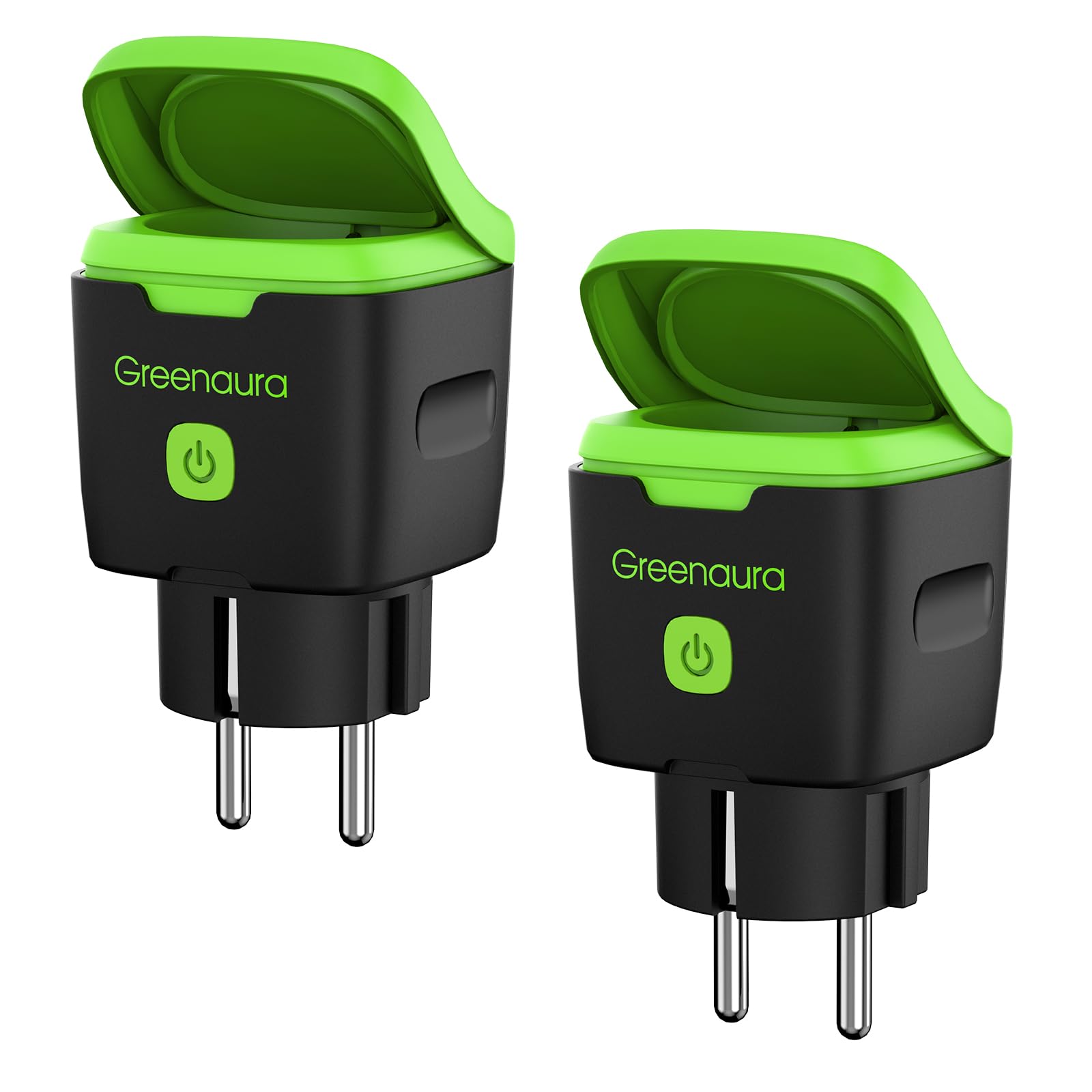 Greenaura Enchufe Inteligente, Enchufe con Medidor de Consumo Electrico, Enchufe Exterior, Enchufe Temporizador, Enchufe con Mando a Distancia, Enchufe Alexa, Enchufe Smart Life, 2PCS | Impermeable IP44 - Toma conectada con aplicación Smart Life - Control