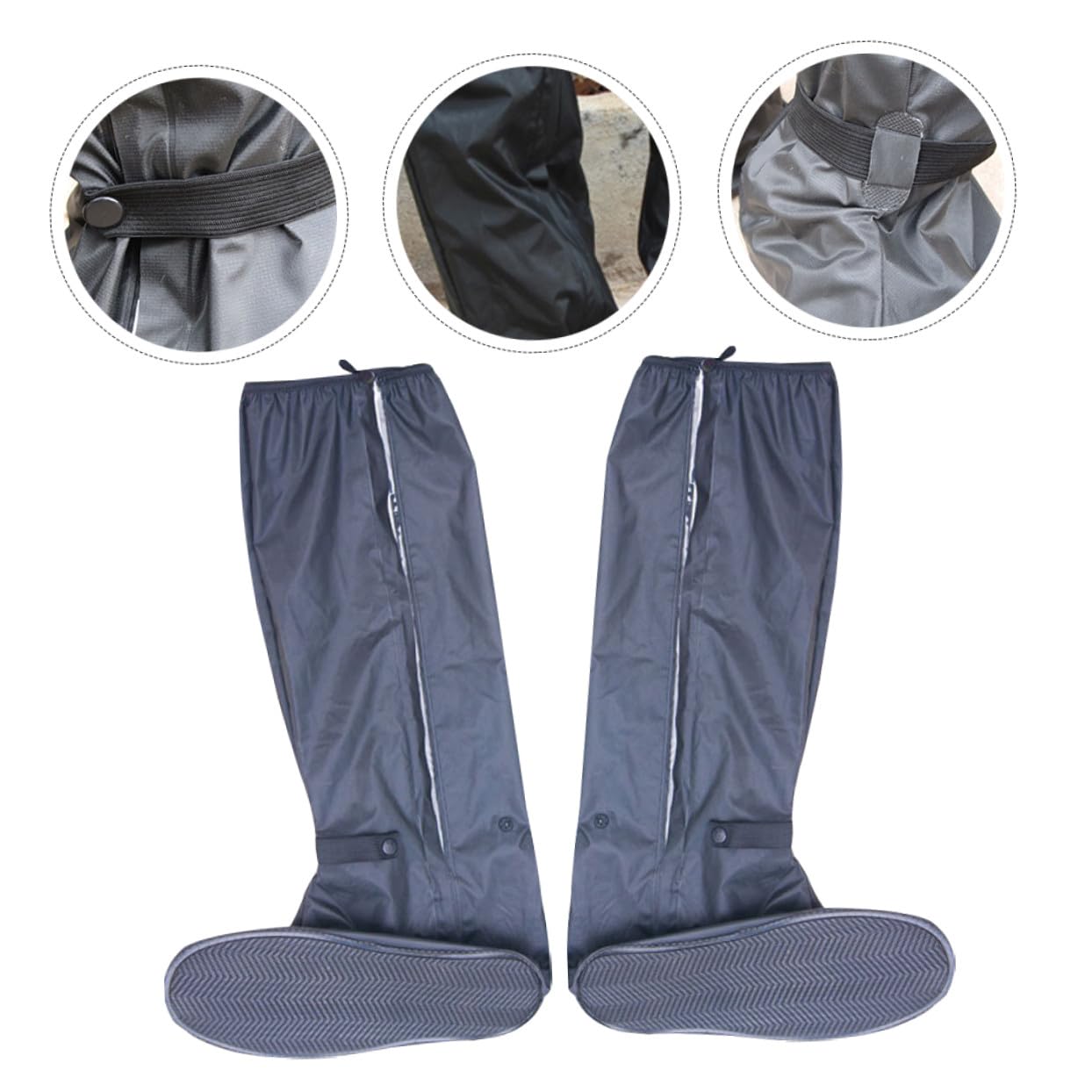 Yardwe Surchaussures Imperméables Noires L 41-42 en Pvc Caoutchouc | Réutilisables, Résistantes à L'usure, pour Voyage et Extérieur, Lot de 1 Paire