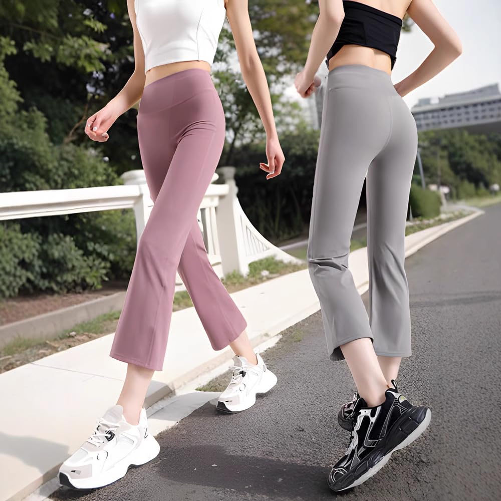 Generisch Bootcut Jazzpants damskie spodnie z dziewięciopunktowym wzorem rekina, dla kobiet, wysoka talia, spodnie rekreacyjne, wąskie, rozszerzane, spodnie do jogi, odzież wierzchnia, rozmiar S