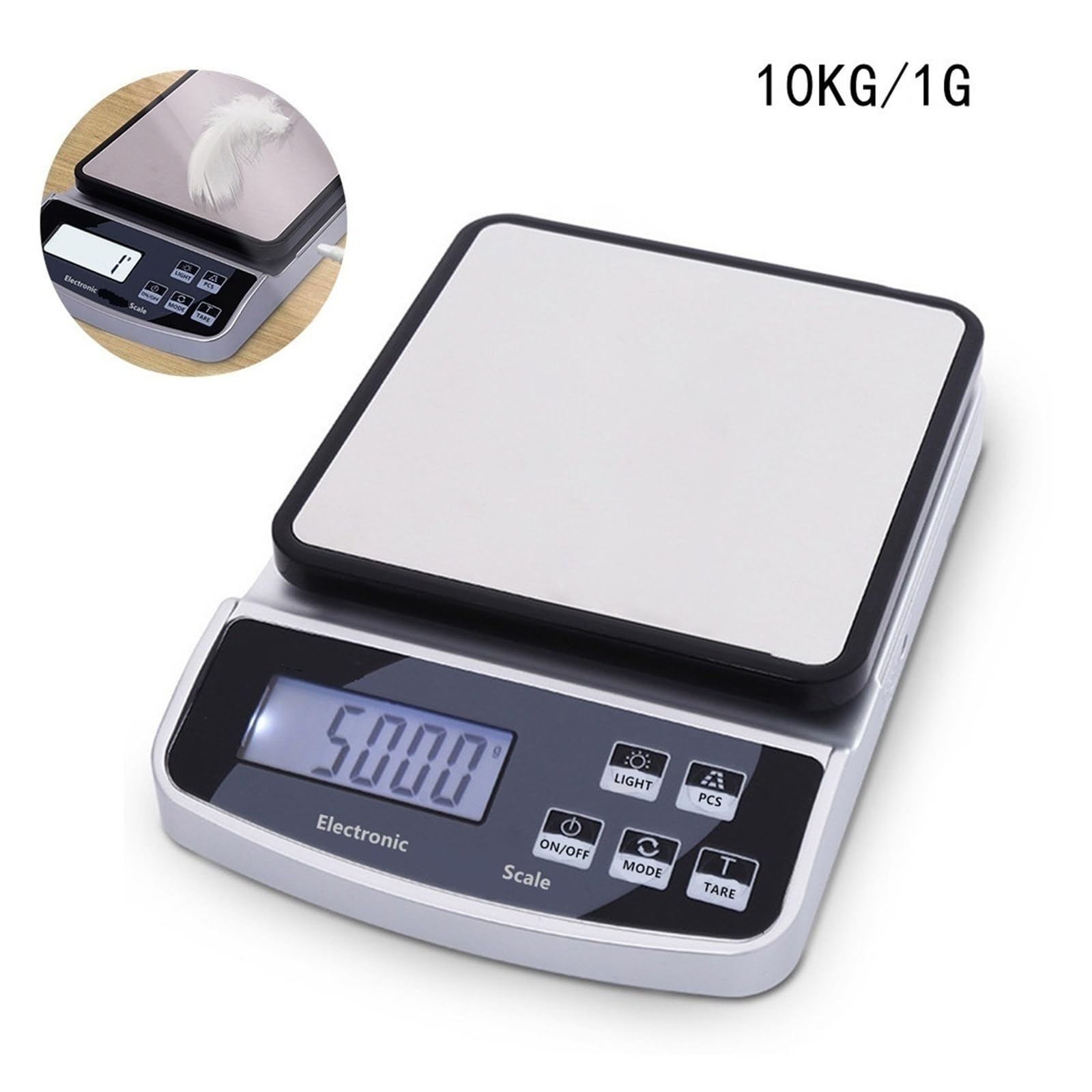 Alimentos Electrónicos 15 Kg Multifunción Cocina Hogar Café Horneado Joyería Impermeable Balanza De Precisión Báscula Medición Precisa Esfuerzo(10kg 1g)