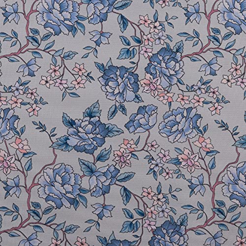 PINSOLA Wasserdichtes Stoff | Garten Outdoor Stoff Meterware | 100% Polyester | Universal Stoff Gartenmöbel | Wasserdichter Stoff | Druck - Blauer Garten | Gewebe 1 Stuck=0.5 m Cover