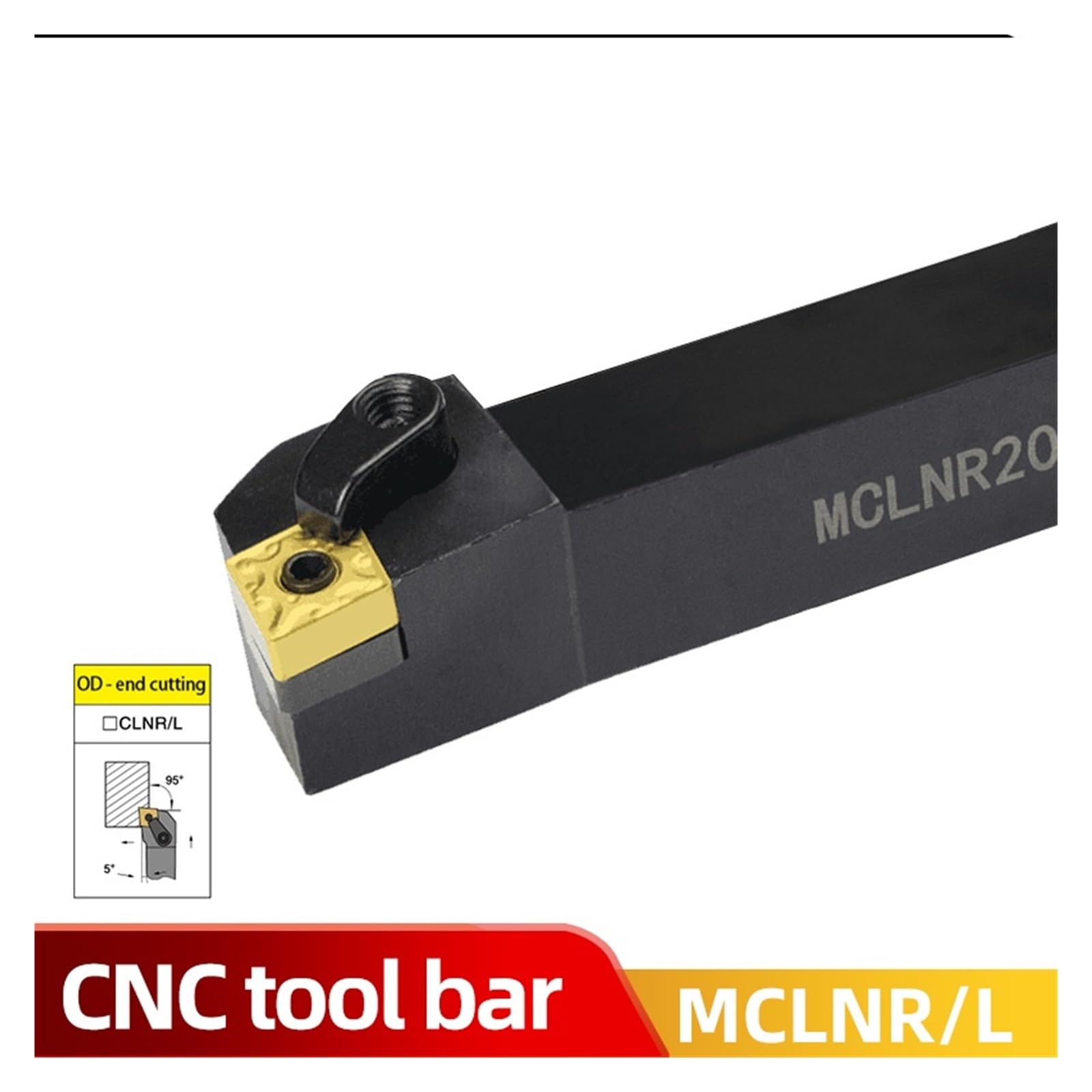 Uchwyt narzędziowy do tokarki CNC 1 zestaw płytek węglikowych do toczenia CNMG, uchwyt narzędziowy CNC, cięcie tokarskie(MCLNL1616H12)