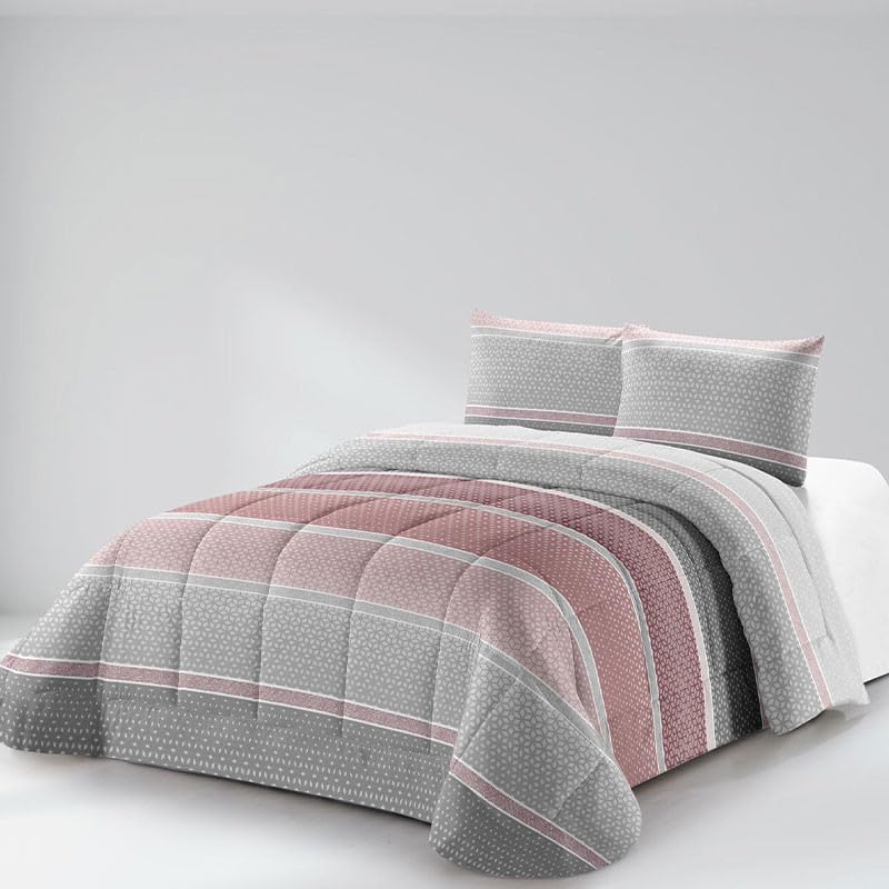 Rufino Díaz Edredón Invierno Kings Estampado 350g + Funda Cojín - Gris, 90 cm