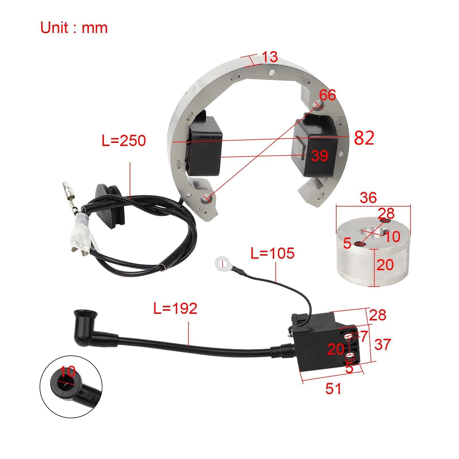 Kit volano magnete rotore statore bobina di accensione compatibile con KTM50 K-T-M 50 SX 50cc Pro Senior Junior SR JR SX50