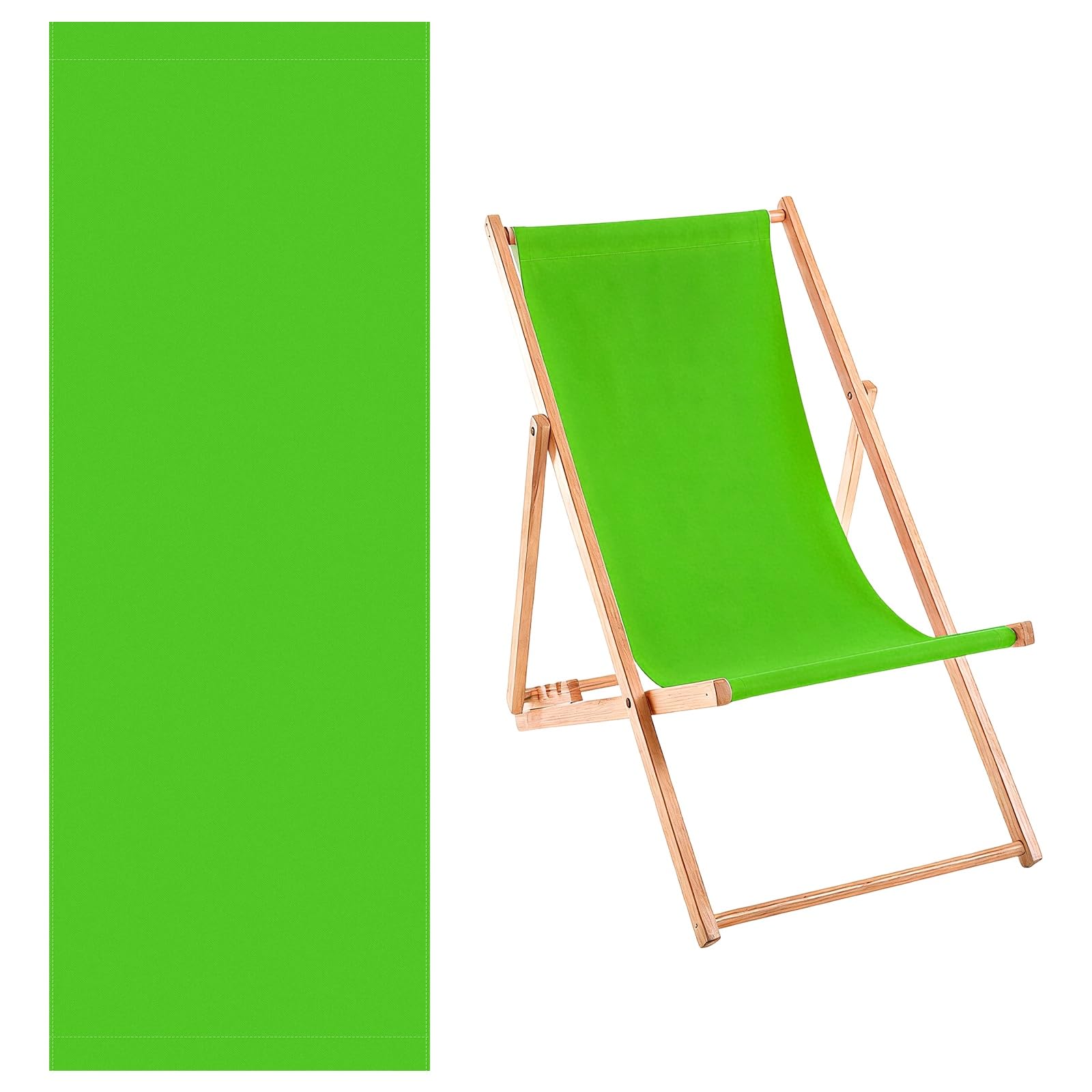 M METERXITY Beach Sling Chair Replacement Canvas, 16x44.5 Inch Folding Lounge Chair Fabric for Beach/Sunbathing/Courtyard/Garden, Outdoor Furniture Cloth [Green, Only Replacement] — image 1