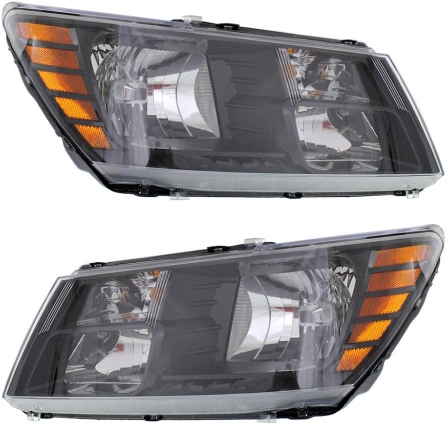 For Dodge Journey 2014-2020 Headlight Passenger Side | Clear Lens | With Black Trim | Quad Code LME | Replacement For CH2503265, 68200084AC | 68200084AA, 68200084AB