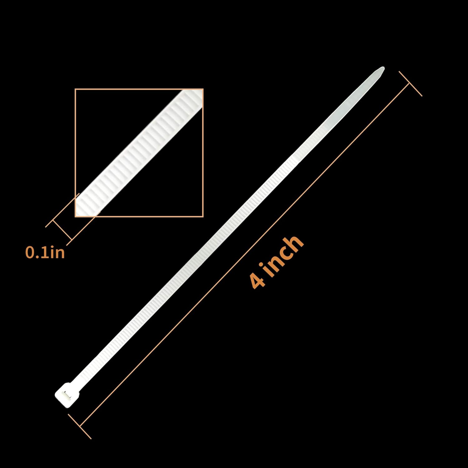 Cable Zip Ties 4 Inch, Multi-Purpose Electrical Cable Ties Wire Zip Ties, 200 Pack, White