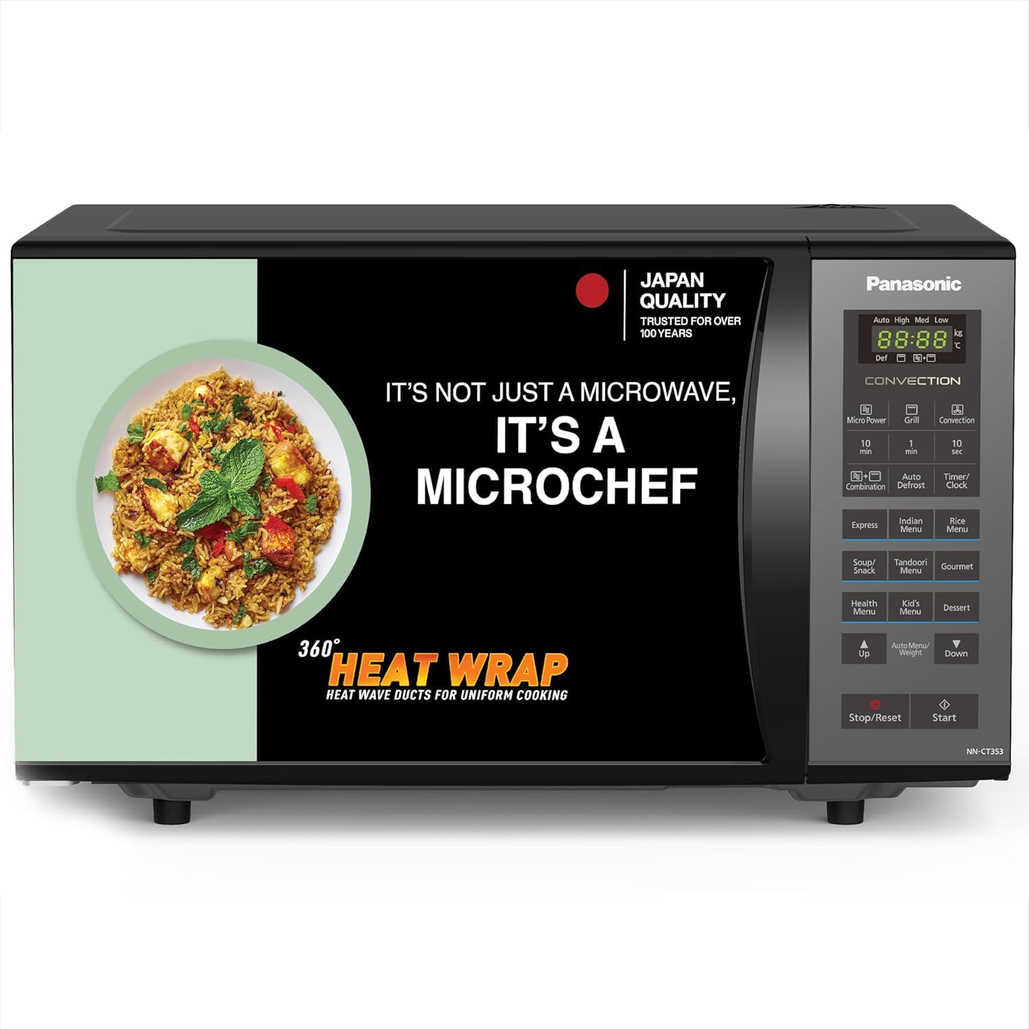 23L Convection Microwave Oven(NN-CT353BFDG,Black Mirror, 360° Heat Wrap, Magic Grill)