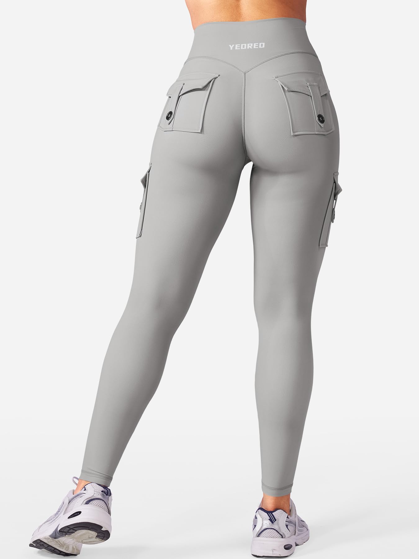 YEOREO CoreFlex legginsy treningowe cargo z kieszeniami dla kobiet, ukryte legginsy podnoszące pośladki, siłownia, spodnie do jogi | Ukryta gumka do podnoszenia pośladków, na siłownię, spodnie do jogi, 63,5 cm / 71 cm