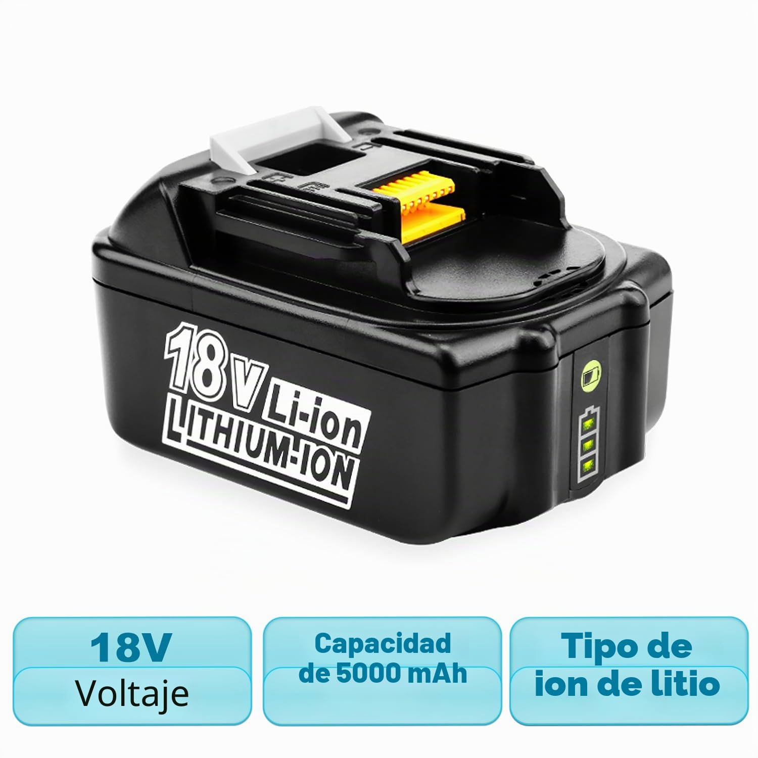 Energup 2Pcs 18V 5.0Ah Batería de Repuesto para Makita 18V Batería BL1840 BL1860 BL1850 BL1830 BL1820 BL1815 BL1820B BL1815B LXT400 con indicador LED