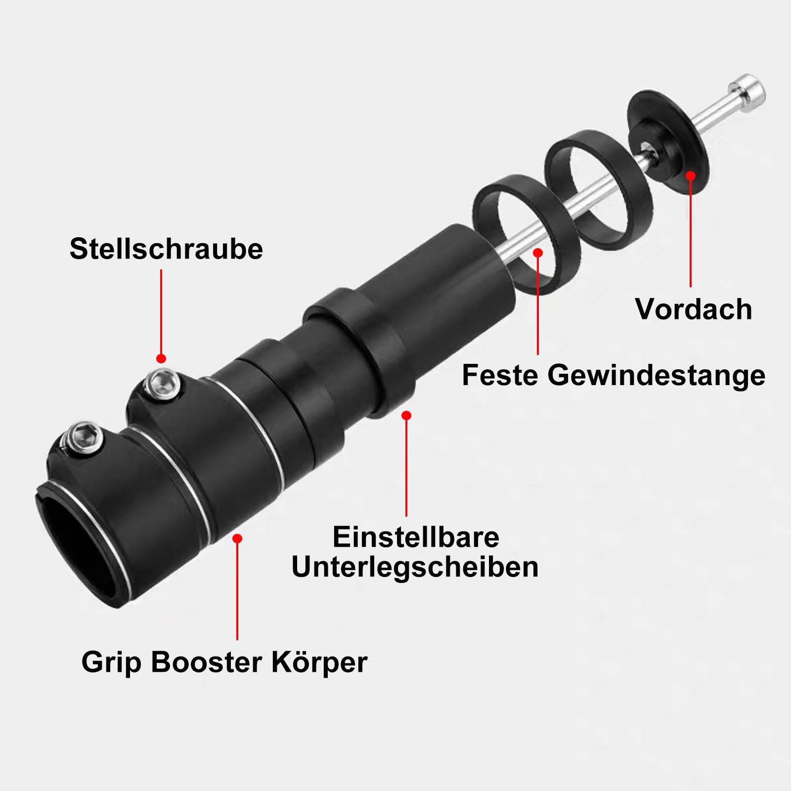 Rehausseur De Guidon De Vélo – 2 Pièces – 28,6 Mm – Alliage D’aluminium – Hauteur Réglable Jusqu’à 100 Mm – Avec Entretoises Et Clé Hexagonale