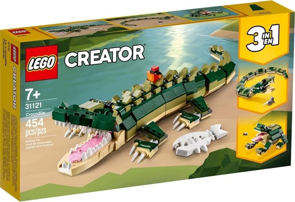 Creator 3in1 Crocodile 31121 Building Toy Featuring Wild Animal Toys (454 Pieces)