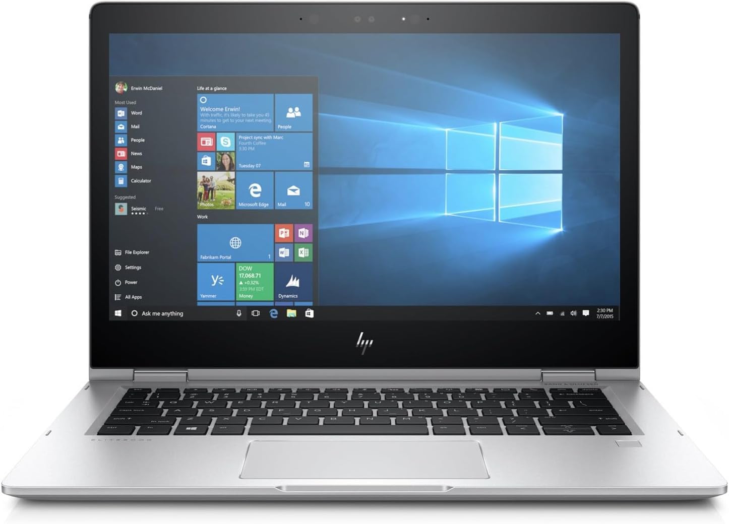 HP EliteBook X360 1030 G2 2-en-1 Ordinateur Portable, écran Full HD de 13,3 Pouces, processeur Intel Core i5-7300U, 8 Go de RAM, SSD de 256 Go, Clavier américain, Windows 11 Pro (Reconditionné)