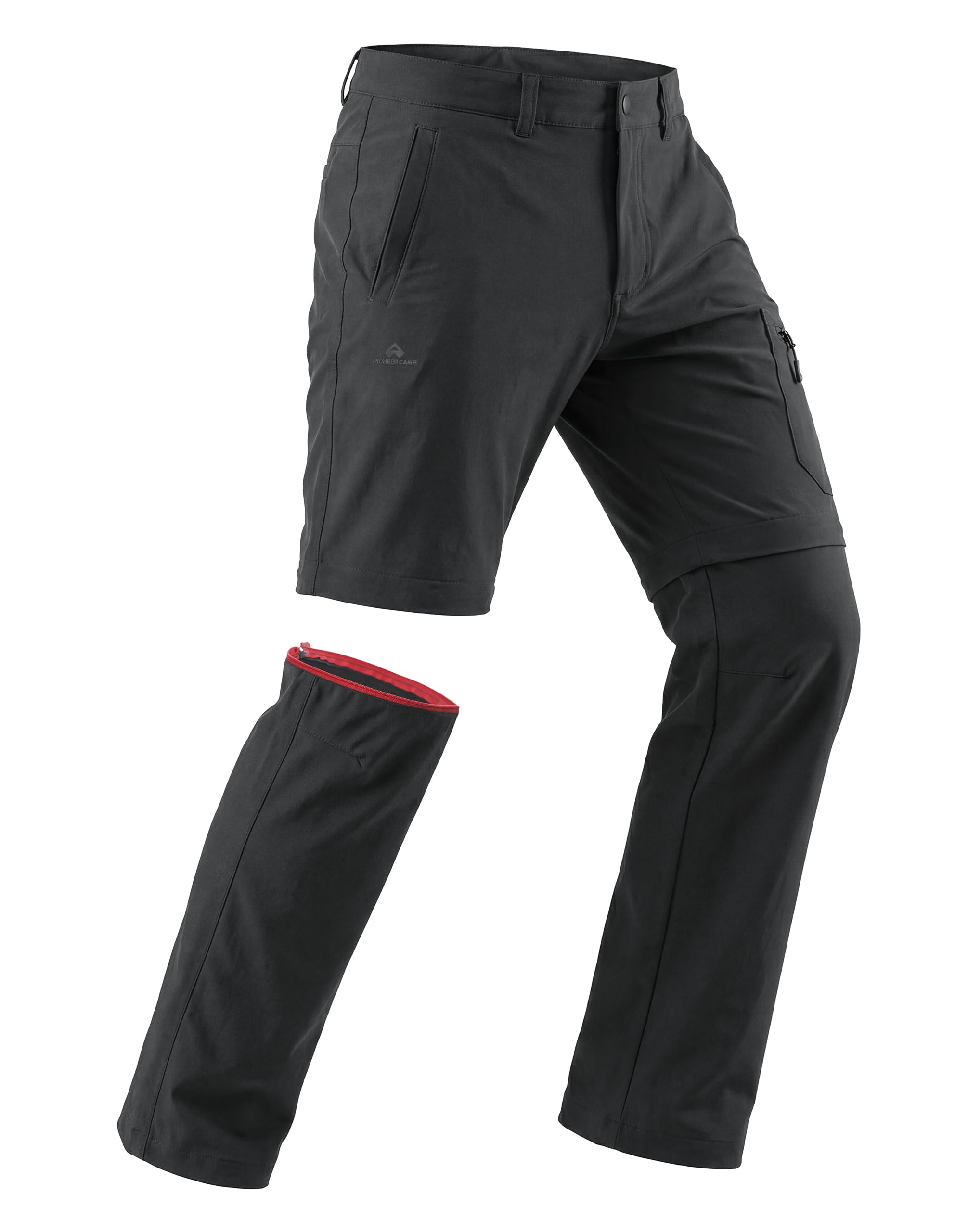 Pioneer Camp Pantalon de randonnée zippé pour homme - Amovible - Résistant et imperméable - Séchage rapide - Avec 4 poches pour le trekking