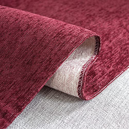 Stacypik 1Pc Luxury Solid Red Sofa Cover For Dogs,Kids,Cats,Couch Covers For 2-3 Cushion Love-Seat,Sectional Sofa Thick Couch Protector With Jacquard Edge -71" X118" #TOP6