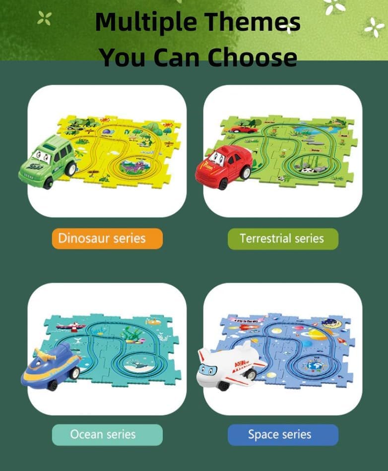 Miniatura 7 de Juego de rompecabezas educativo para niños, carrito eléctrico de ensamblaje 2024, juego de pista de rompecabezas con vehículos, funciona con pilas,