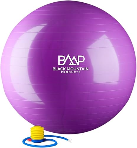 Black Mountain Products - Bola de estabilidad estática con bomba para ejercicios de montaña, 2000 libras