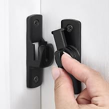 4 Pack Black Barn Door Latches,90/180 Degree Gate Lock_D