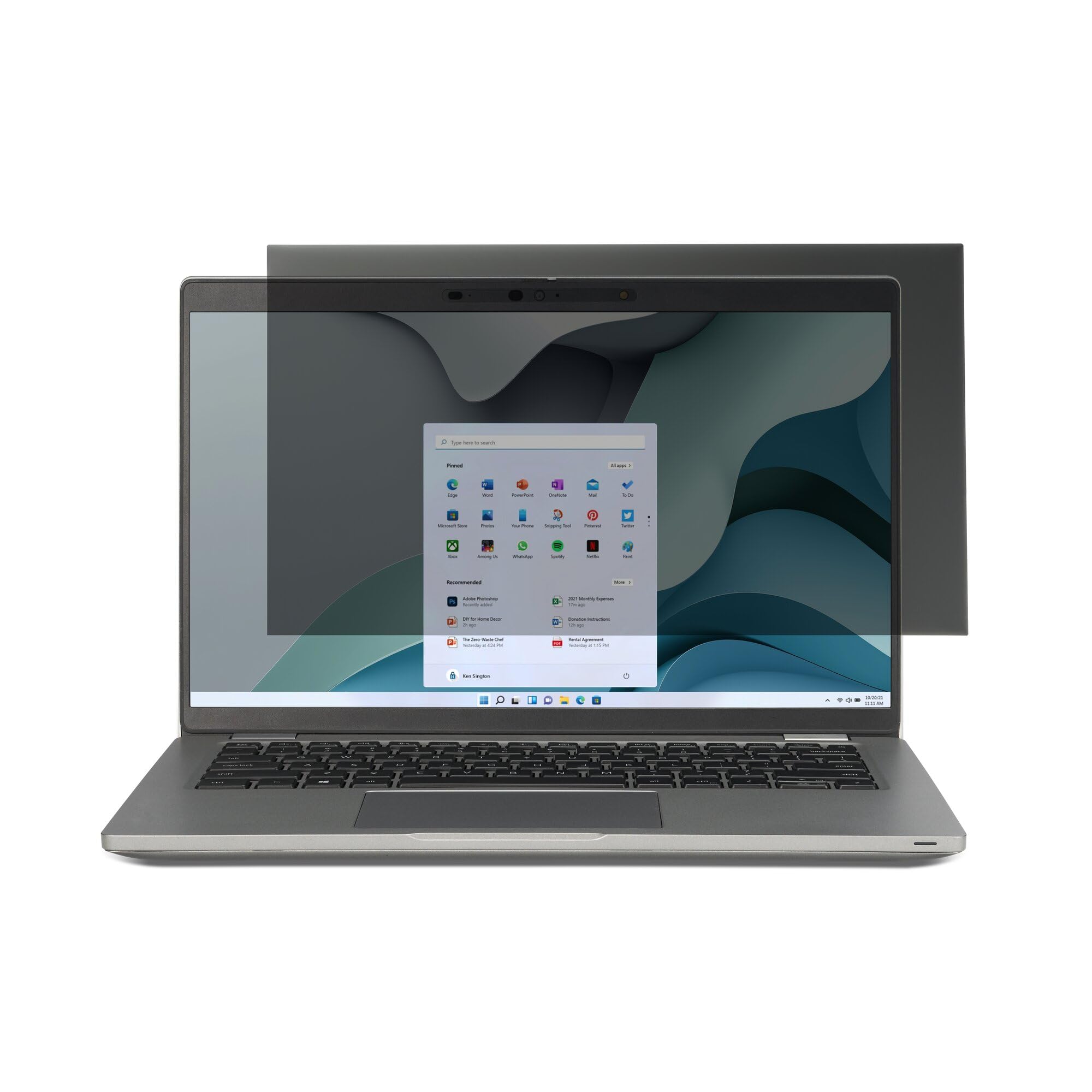 Kensington EQ - Filtro Privacy per Notebook - 2 vie - Rimovibile - Colla, linguette a cerniera - 33.