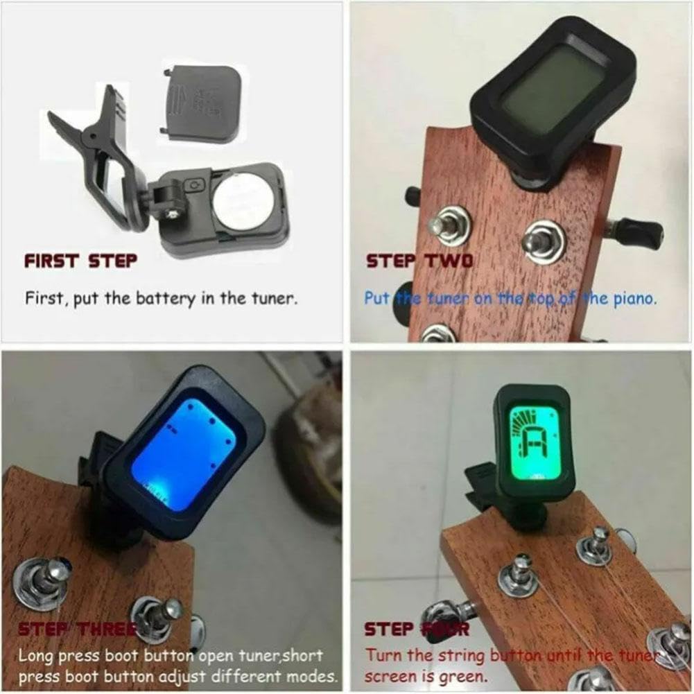 Kit d'accessoires de guitare, outil de changement de guitare acoustique, y compris cordes acoustiques, médiators, capodastre, enrouleur de cordes et coupe-cordes, accordeur, os de guitare, pour